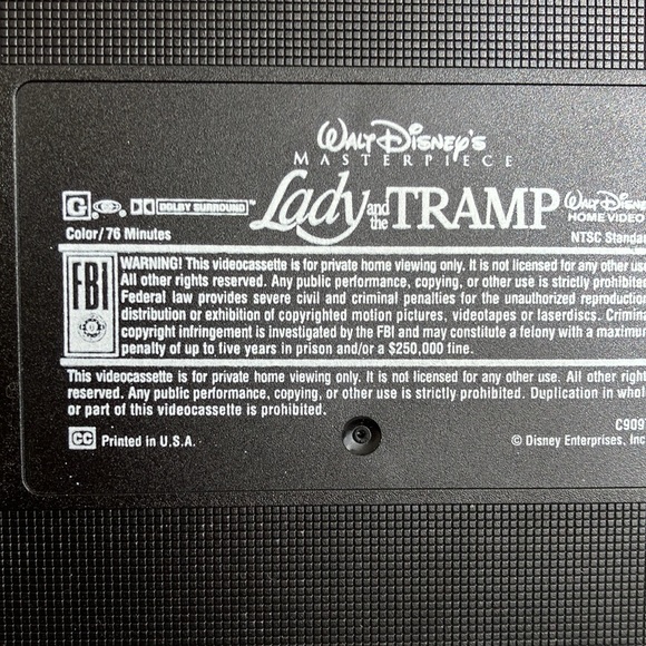 WALT DISNEY MASTERPIECE LADY and the TRAMP VHS 4573 THX Certified - Picture 7 of 15